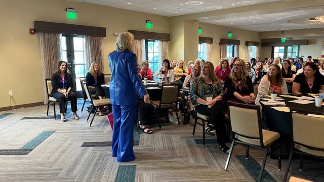 Dr Gyl addressing the crowd at the Women of Wonder Conference